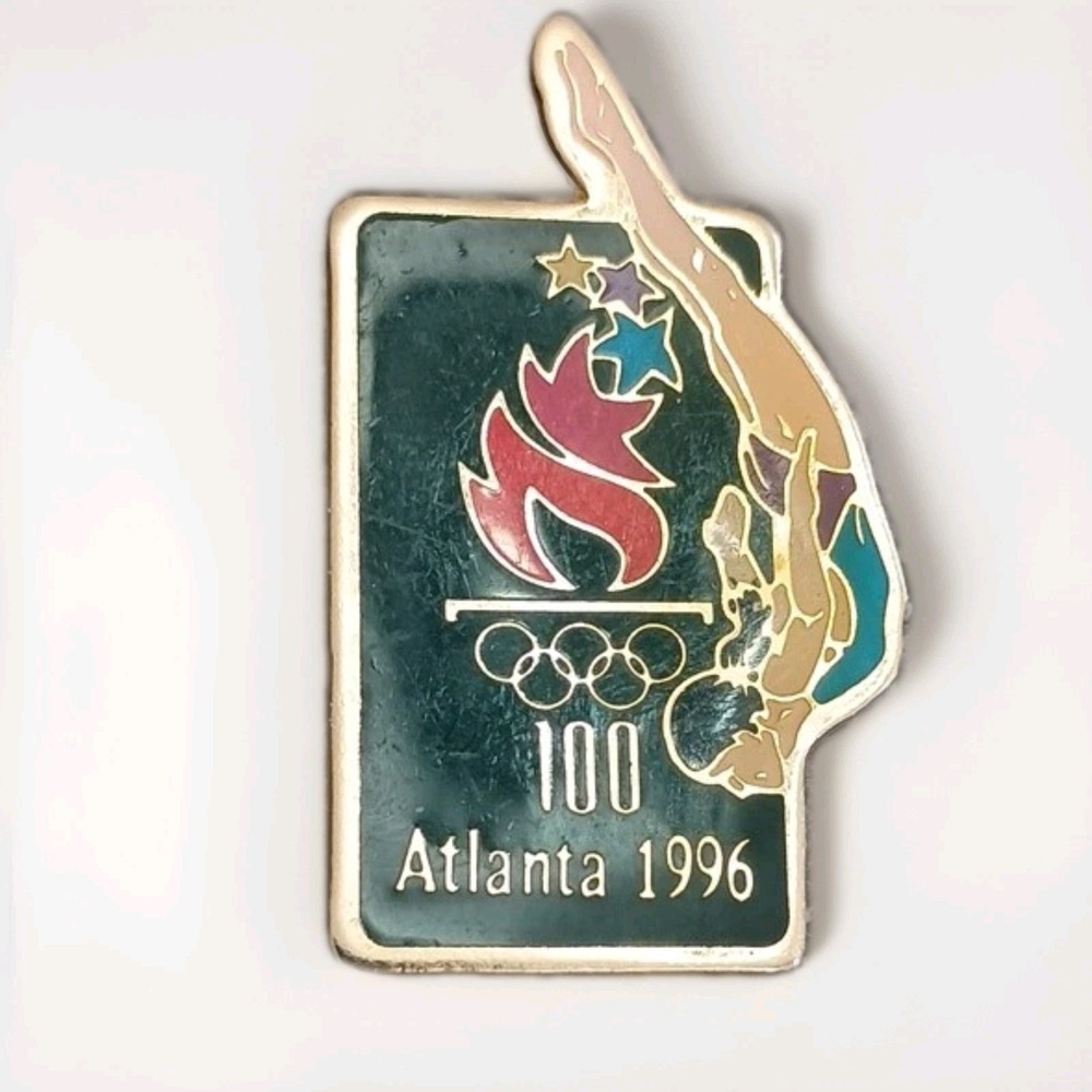 Vintage 1996 Atlanta Olympic Games Diving Enamel Lapel Hat Pin Pinback Tie Tac